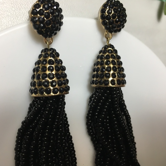 FREE w/Bundle! Black Statement Tassel Earrings - Picture 2 of 5
